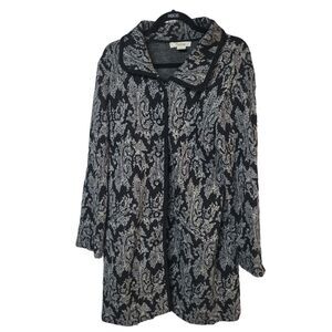 Cambridge Paisley Brocade long dressy coat discreet chic trench office jacket L